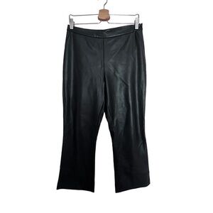 Halogen faux leather Side Zip Cropped Flare Leg Pants size 8